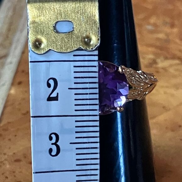 Moroccan Amethyst Sterling Silver Ring Size 8 - Picture 7 of 9